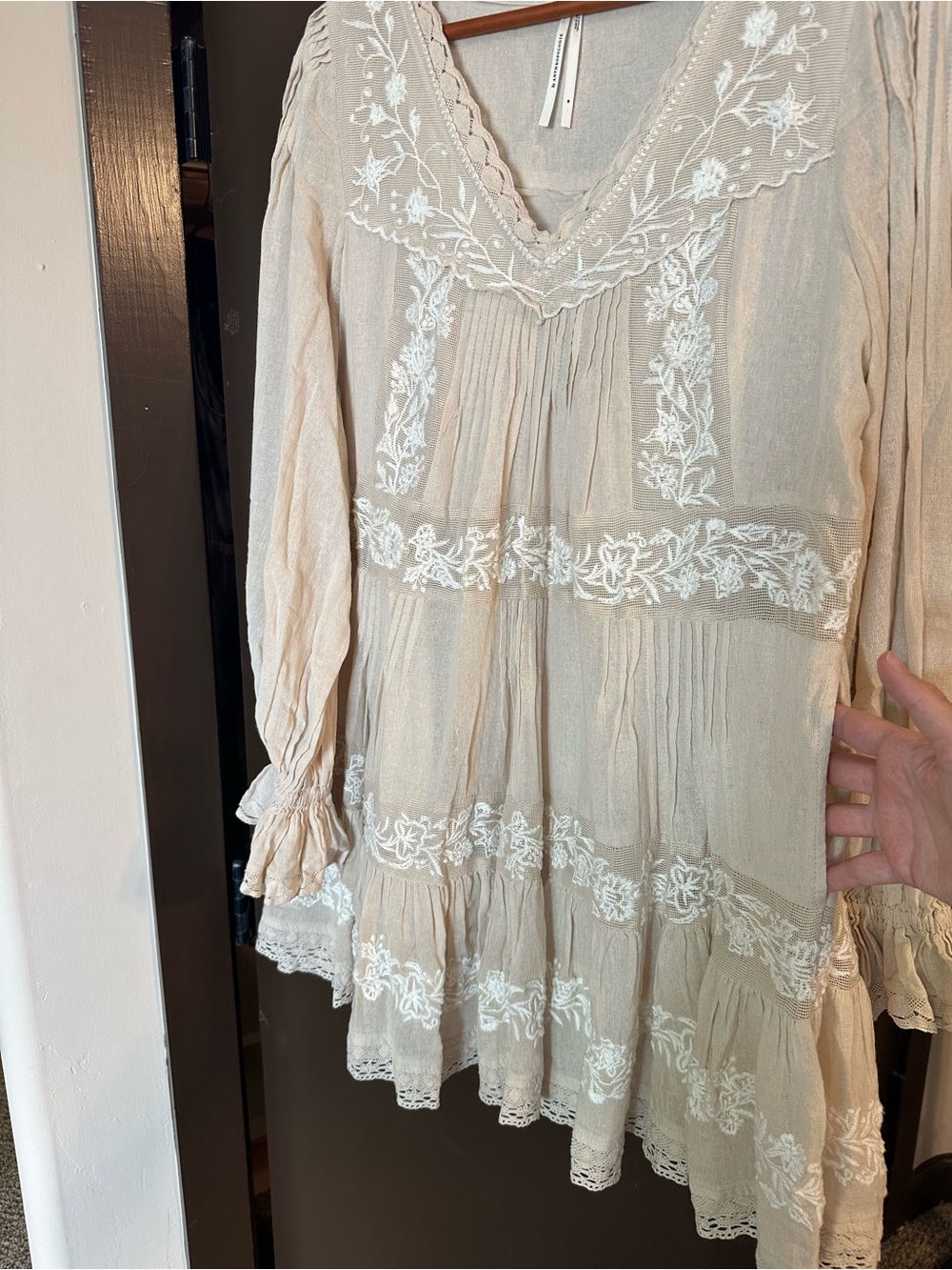 Anthropologie Flowy Embroidered Dress - Picture 4 of 12